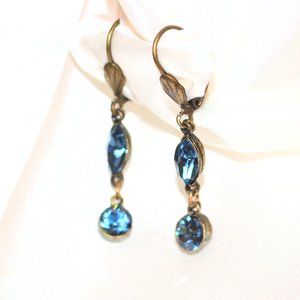 Vintage Blue Stone Dangle Drop Earrings
